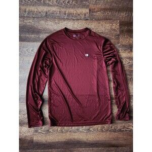 Mens S Champion burgundy silky long sleeve shirt